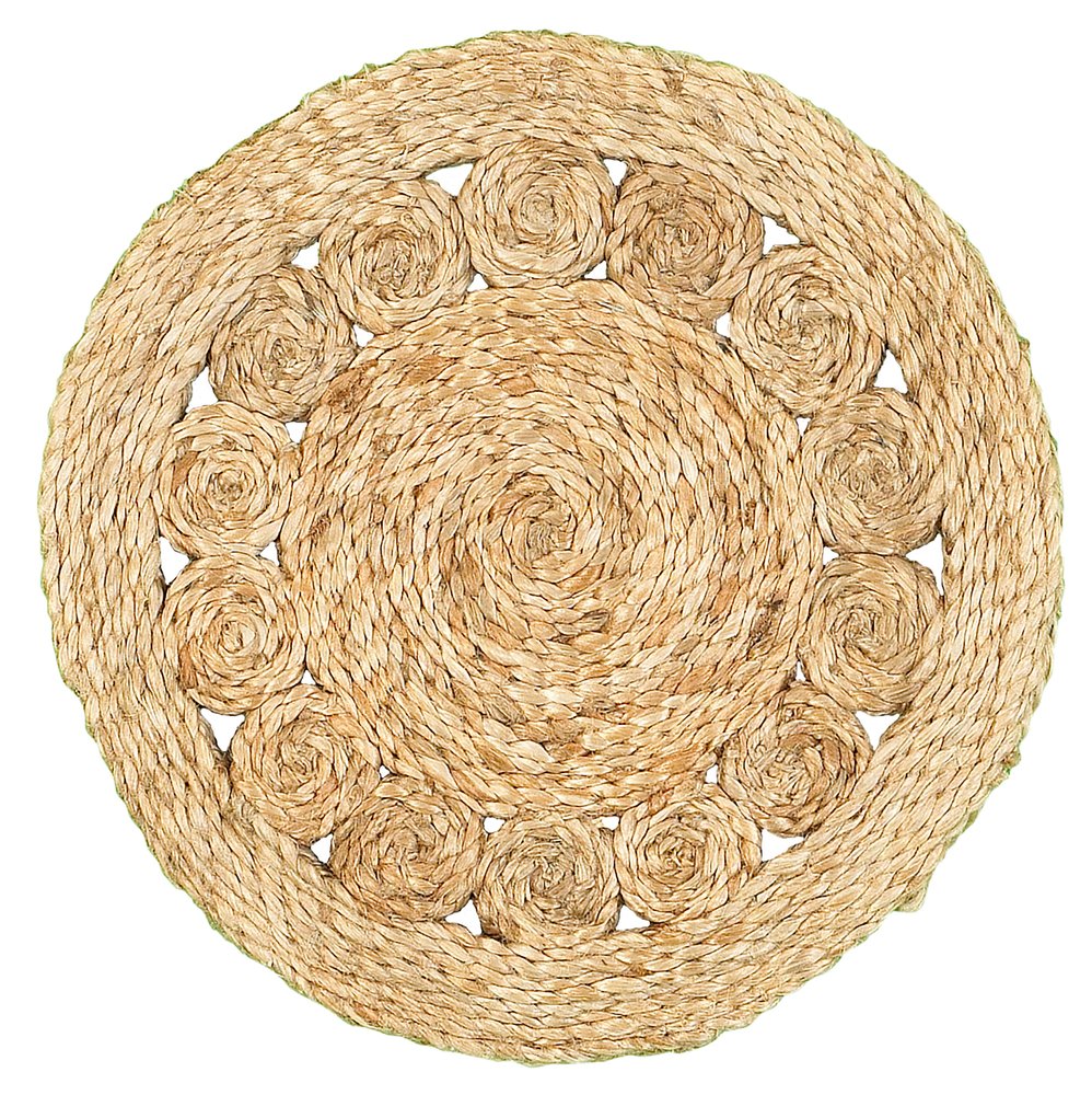 15" Set of Two Natural Braided Jute Round Placemats HomeRoots