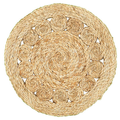 15" Set of Two Natural Braided Jute Round Placemats HomeRoots