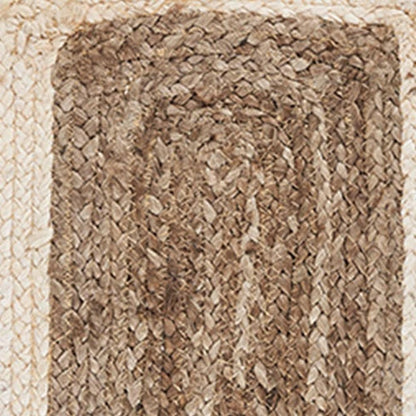 19" Set of Four Natural And Ivory Geometric Braided Jute Placemats HomeRoots