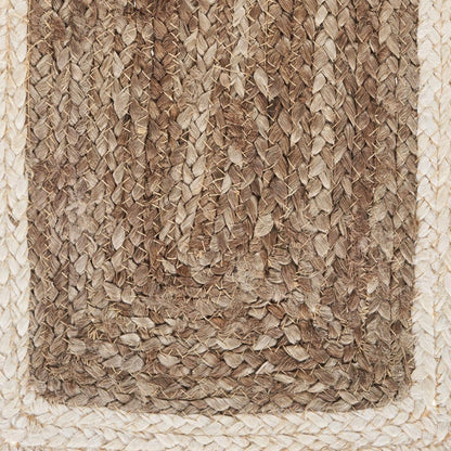 19" Set of Four Natural And Ivory Geometric Braided Jute Placemats HomeRoots