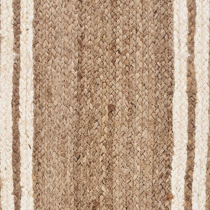 80" Natural And Cream Geometric Bordered Jute Table Runner HomeRoots