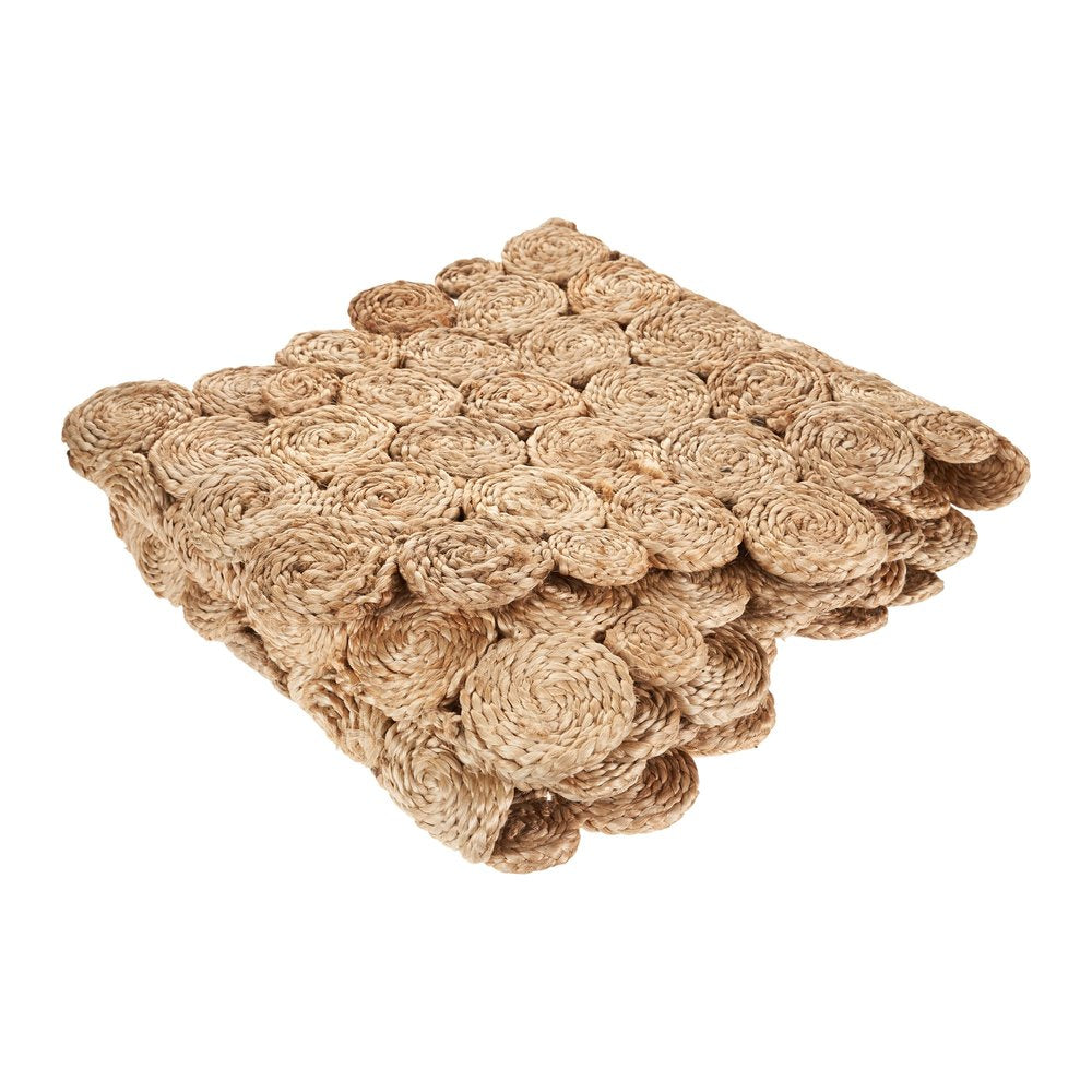 80" Natural Geometric Circles Scalloped Shape Jute Table Runner HomeRoots