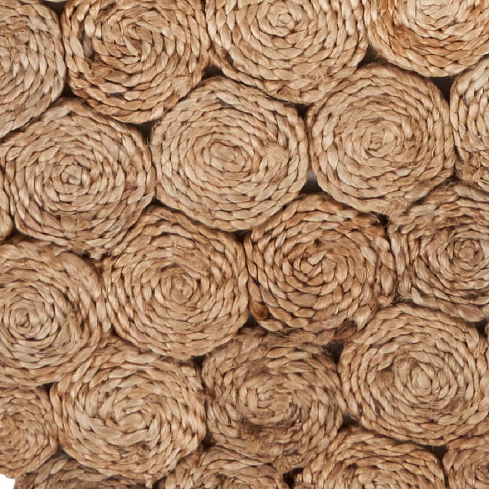 80" Natural Geometric Circles Scalloped Shape Jute Table Runner HomeRoots