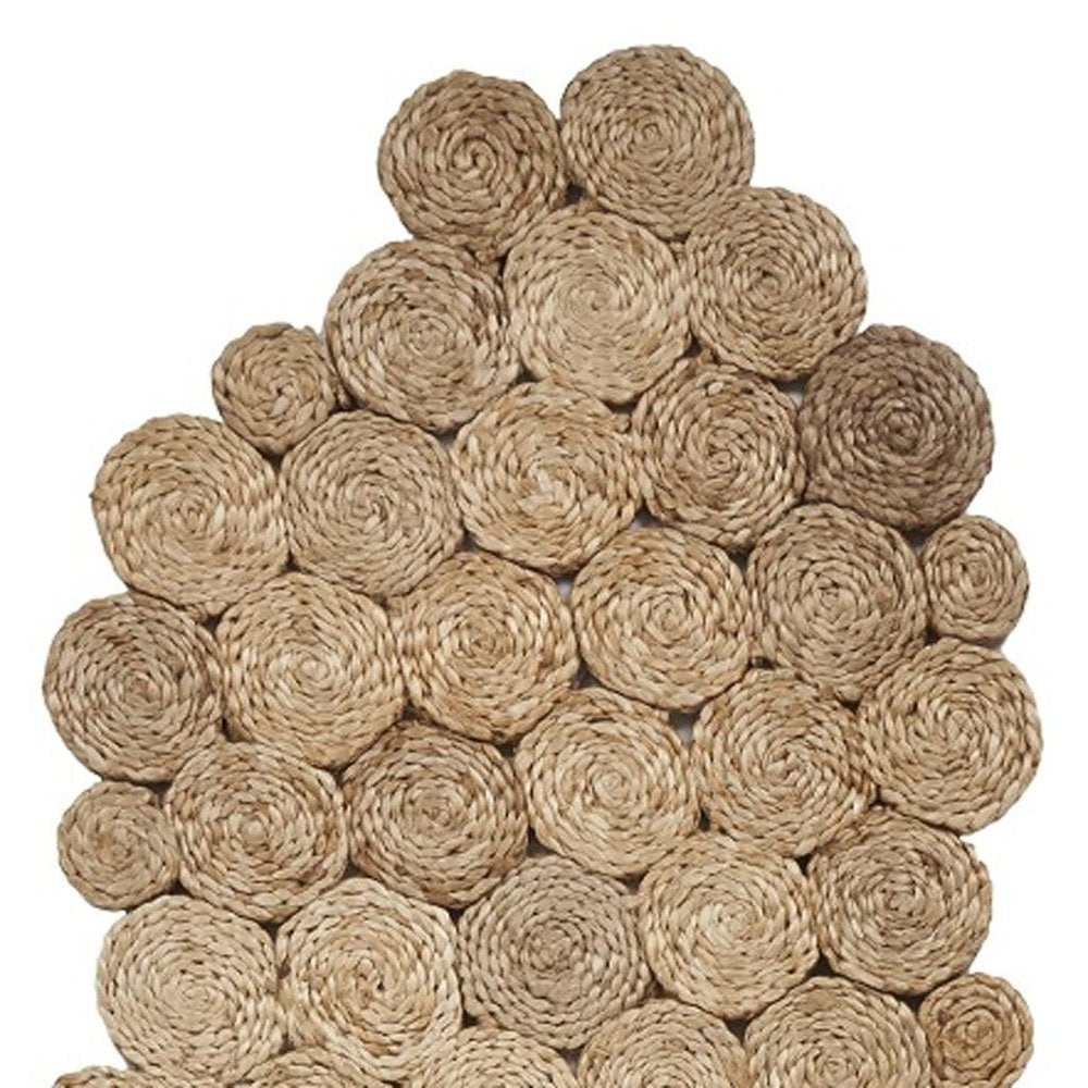 80" Natural Geometric Circles Scalloped Shape Jute Table Runner HomeRoots
