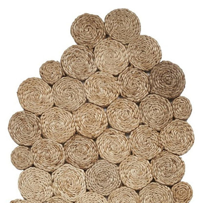80" Natural Geometric Circles Scalloped Shape Jute Table Runner HomeRoots
