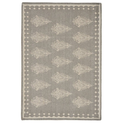 19" Set of Four Gray And Cream Geometric Medallion Cotton Placemats HomeRoots