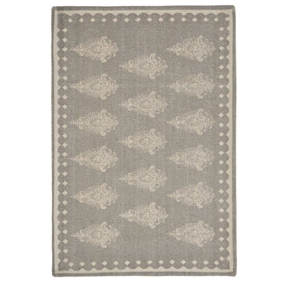 19" Set of Four Gray And Cream Geometric Medallion Cotton Placemats HomeRoots