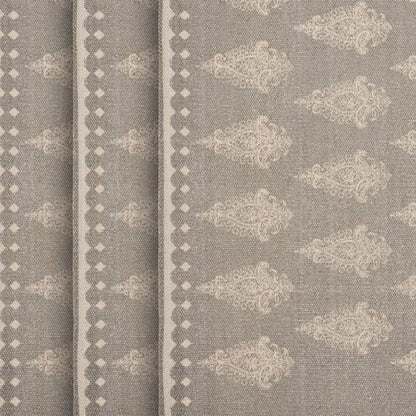 19" Set of Four Gray And Cream Geometric Medallion Cotton Placemats HomeRoots