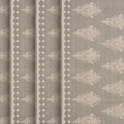 19" Set of Four Gray And Cream Geometric Medallion Cotton Placemats HomeRoots