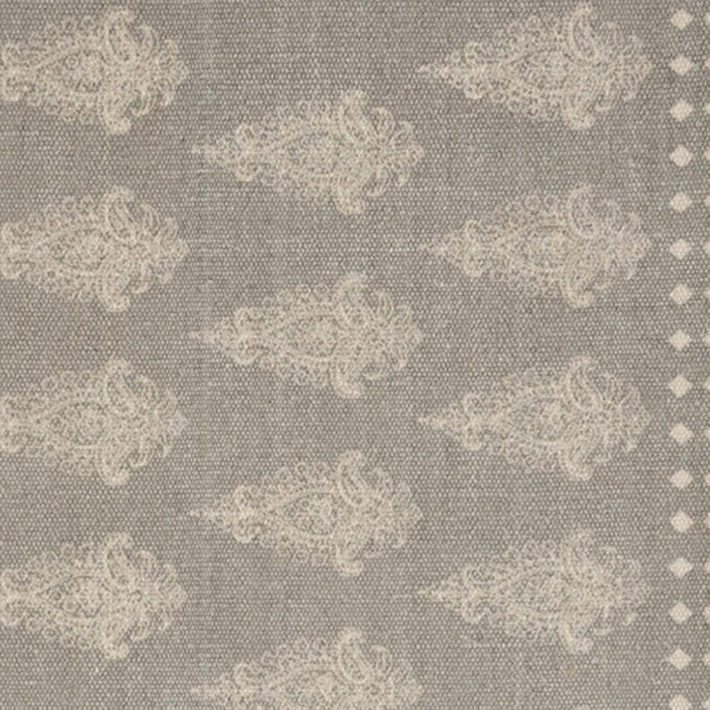 19" Set of Four Gray And Cream Geometric Medallion Cotton Placemats HomeRoots