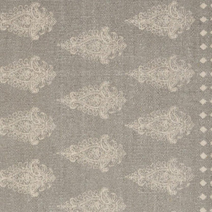 19" Set of Four Gray And Cream Geometric Medallion Cotton Placemats HomeRoots