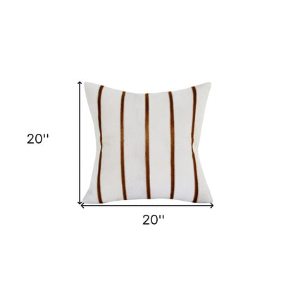 20" Brown and Ivory Throw Pillow HomeRoots