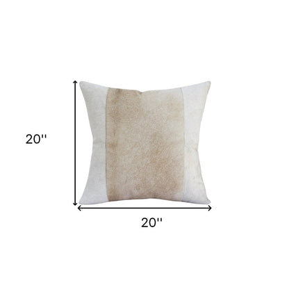 20" Beige and Ivory Throw Pillow HomeRoots