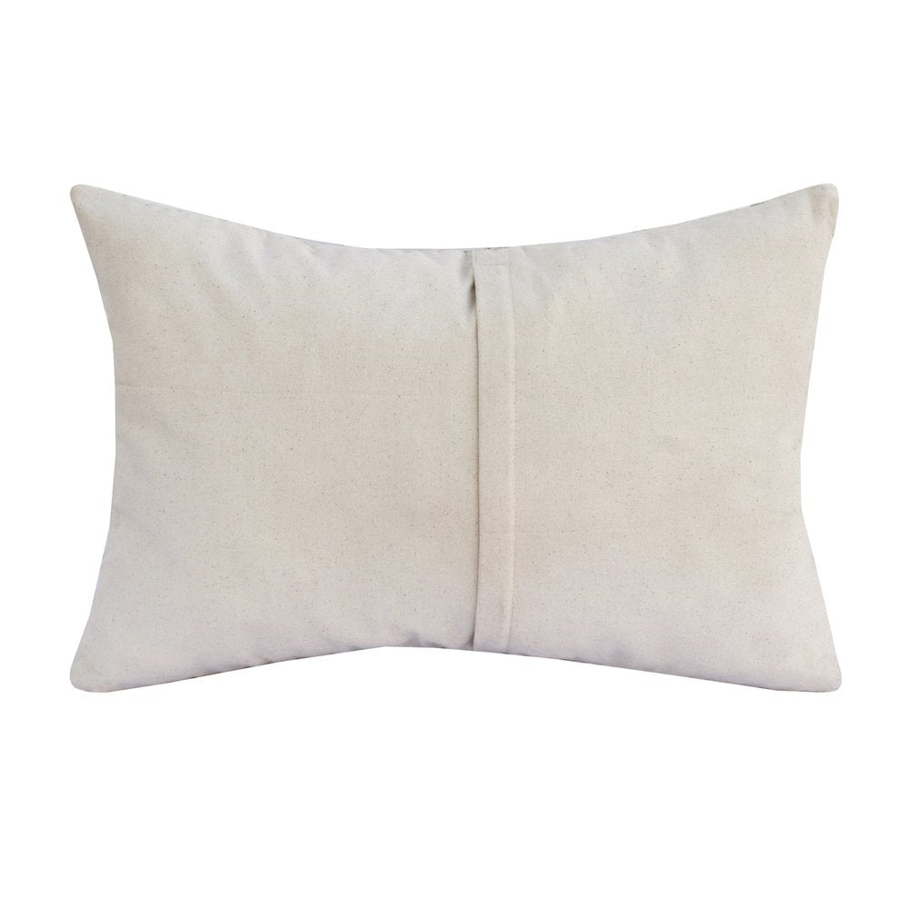 16" X 24" Brown and Ivory Check Faux Leather Zippered Pillow — view 5
