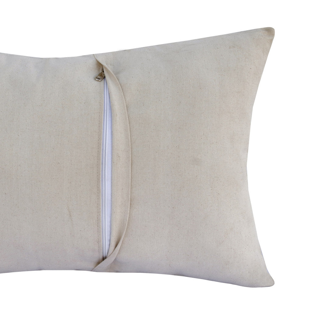 16" X 24" Ivory Faux Leather Zippered Pillow FurniFindUSA