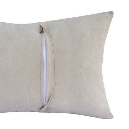 16" X 24" Ivory Faux Leather Zippered Pillow FurniFindUSA