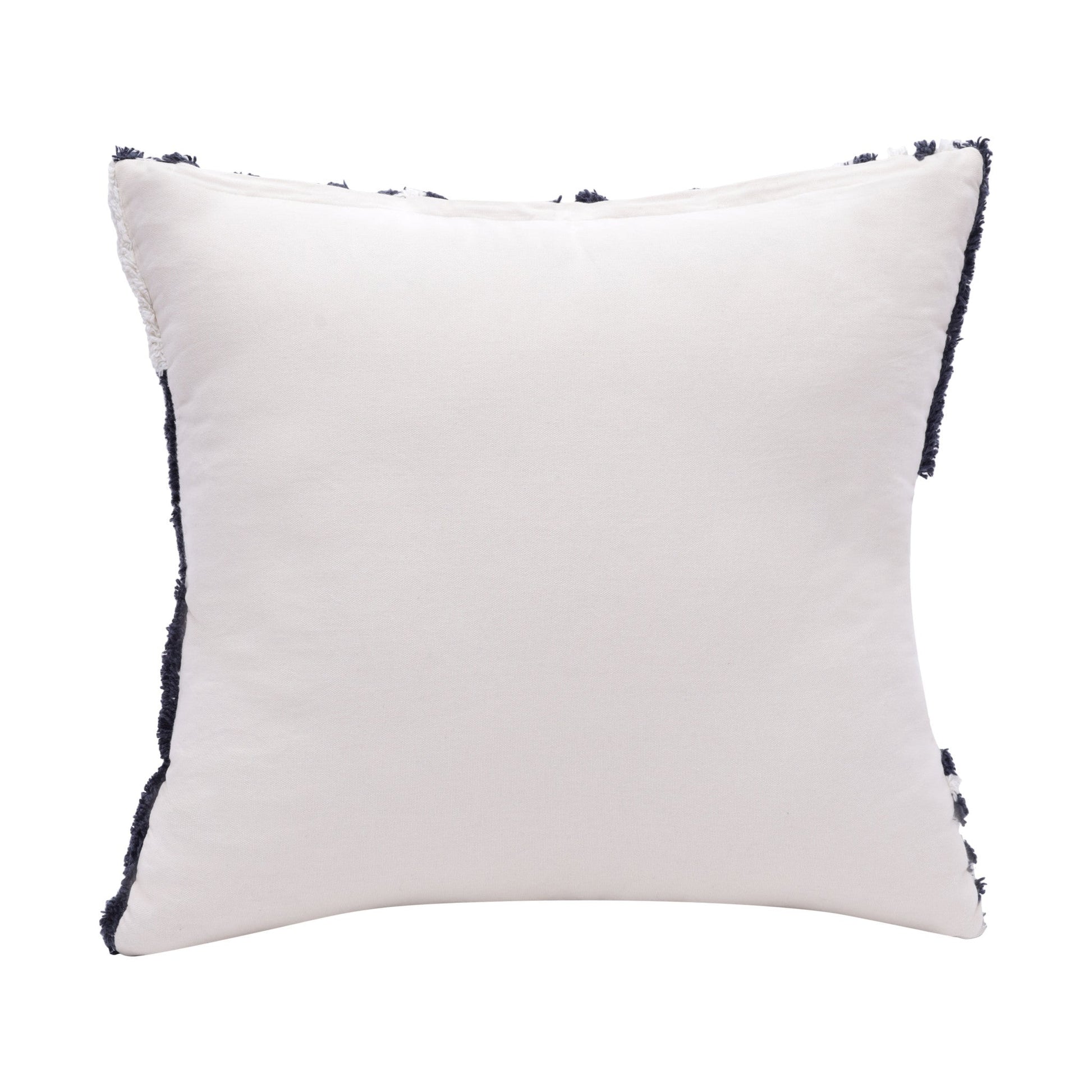 22" Navy and White Geometric Cotton Throw Pillow FurniFindUSA