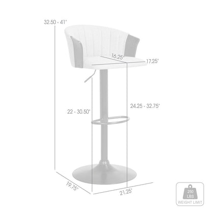 Light Gray and Black Fabric with Metal Swivel Adjustable Height Bar Chair HomeRoots