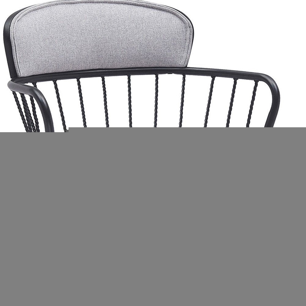 Light Gray and Black Fabric with Metal Swivel Low Back Adjustable Height Bar Chair HomeRoots