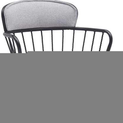 Light Gray and Black Fabric with Metal Swivel Low Back Adjustable Height Bar Chair HomeRoots