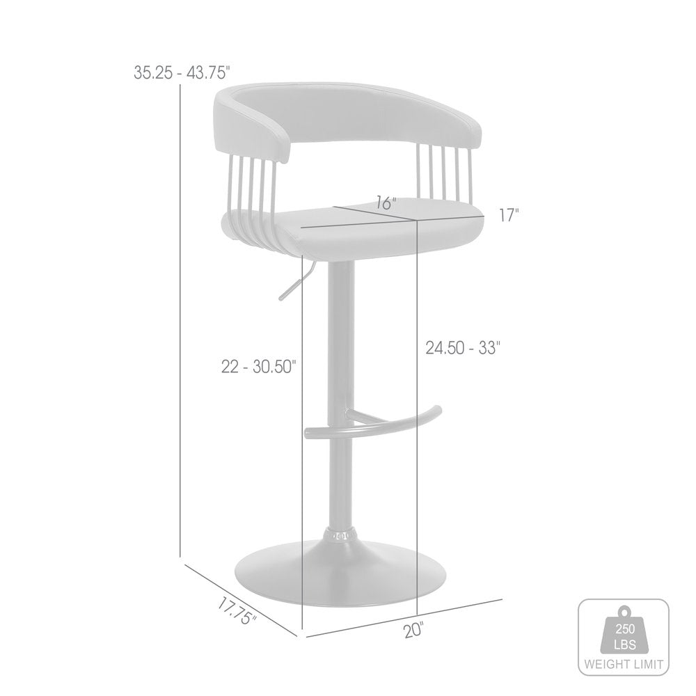 Gray and Black Faux Leather with Metal Swivel Adjustable Height Bar Chair HomeRoots