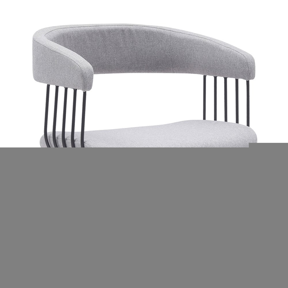 Light Gray and Black Fabric with Metal Swivel Adjustable Height Bar Chair HomeRoots