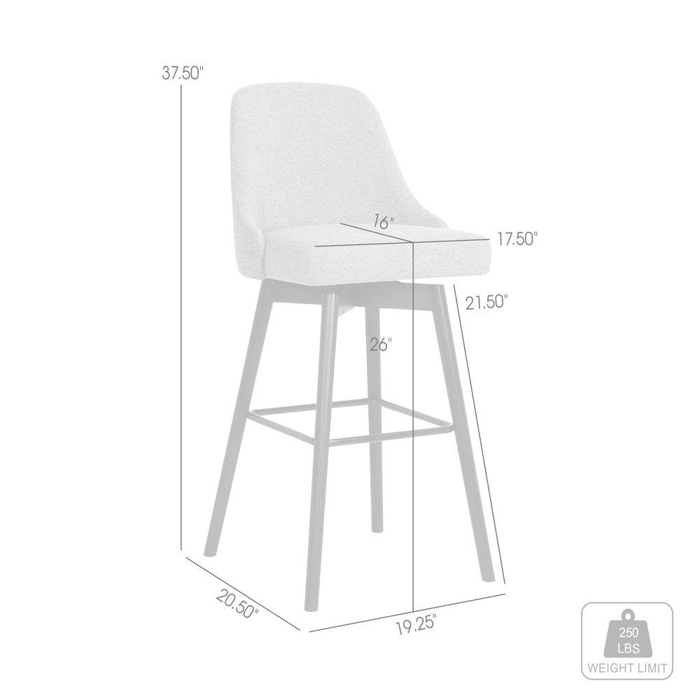 26" Light Gray and Black Fabric with Solid Wood Swivel Counter Height Bar Chair HomeRoots