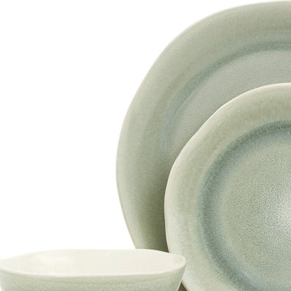 Sage Sixteen Piece Ceramic Service For Four Dinnerware Set HomeRoots