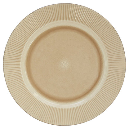 Sand Sixteen Piece Round Striped Ceramic Service For Four Dinnerware Set HomeRoots