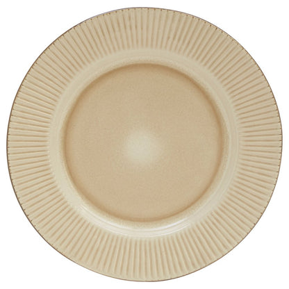 Sand Sixteen Piece Round Striped Ceramic Service For Four Dinnerware Set HomeRoots