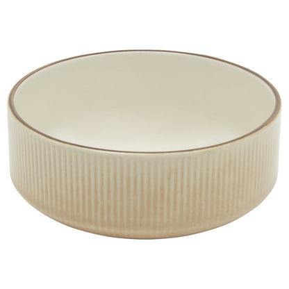 Sand Sixteen Piece Round Striped Ceramic Service For Four Dinnerware Set HomeRoots