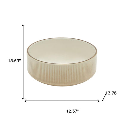 Sand Sixteen Piece Round Striped Ceramic Service For Four Dinnerware Set HomeRoots