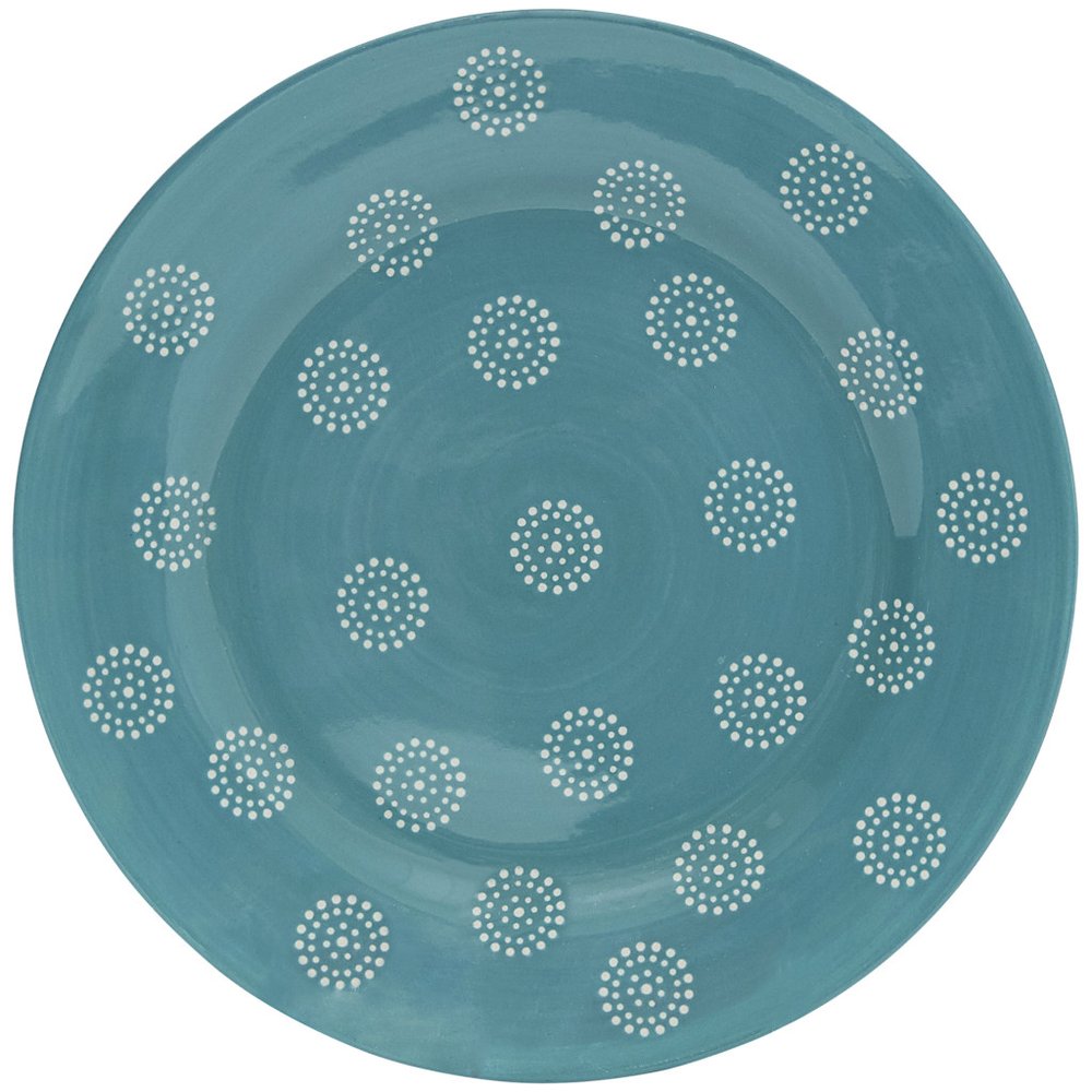 Turquoise Sixteen Piece Round Trellis Ceramic Service For Four Dinnerware Set HomeRoots