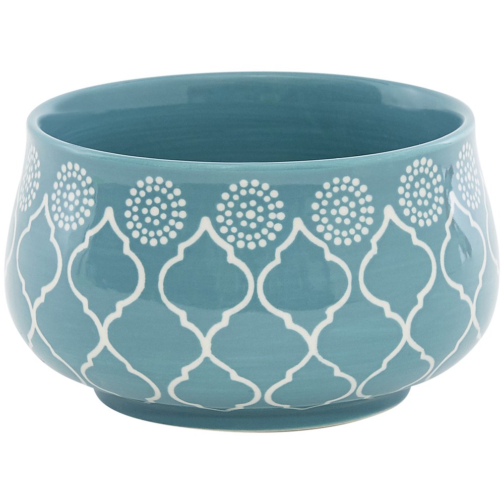Turquoise Sixteen Piece Round Trellis Ceramic Service For Four Dinnerware Set HomeRoots