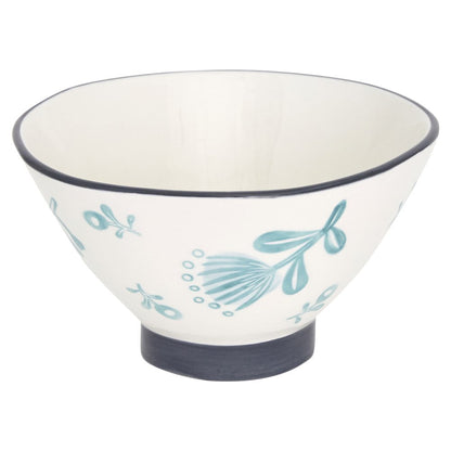 Blue and White Sixteen Piece Round Floral Ceramic Service For Four Dinnerware Set HomeRoots