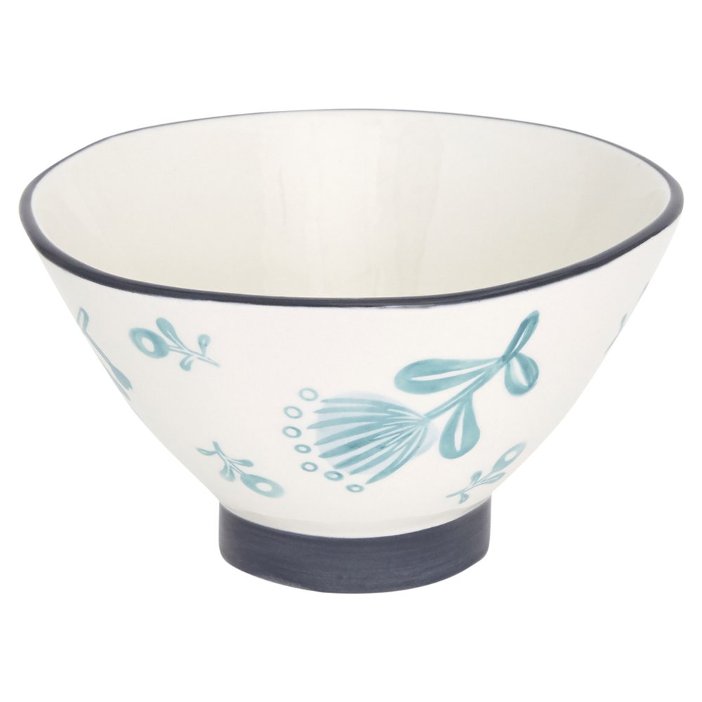 Blue and White Sixteen Piece Round Floral Ceramic Service For Four Dinnerware Set HomeRoots