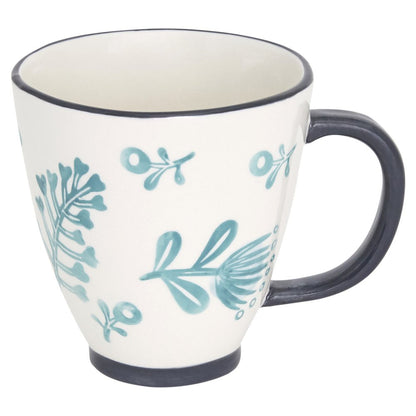 Blue and White Sixteen Piece Round Floral Ceramic Service For Four Dinnerware Set HomeRoots