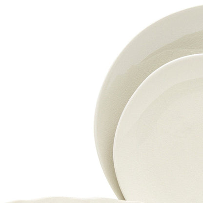 White and Natural Sixteen Piece Round Ceramic Service For Four Dinnerware Set HomeRoots