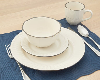 Ivory Sixteen Piece Ceramic Service For Four Dinnerware Set HomeRoots