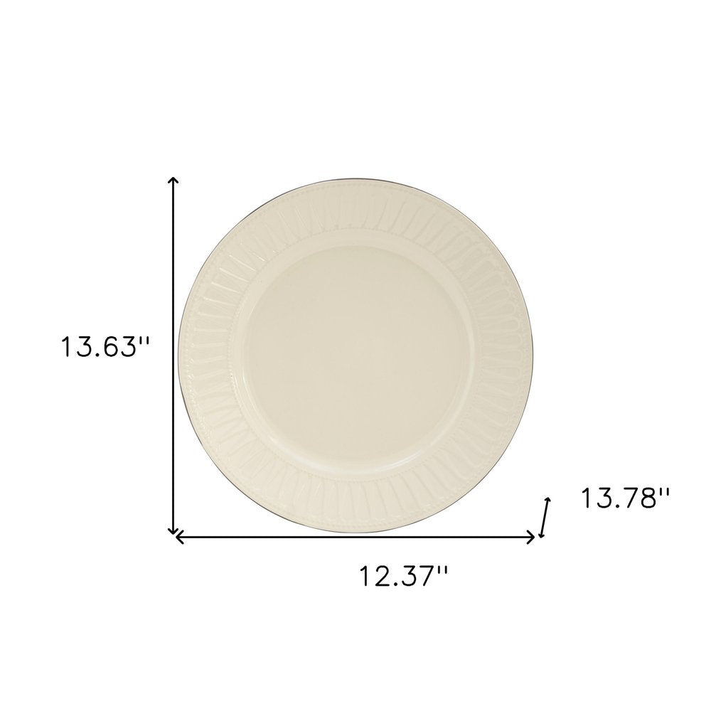 Ivory Sixteen Piece Ceramic Service For Four Dinnerware Set HomeRoots