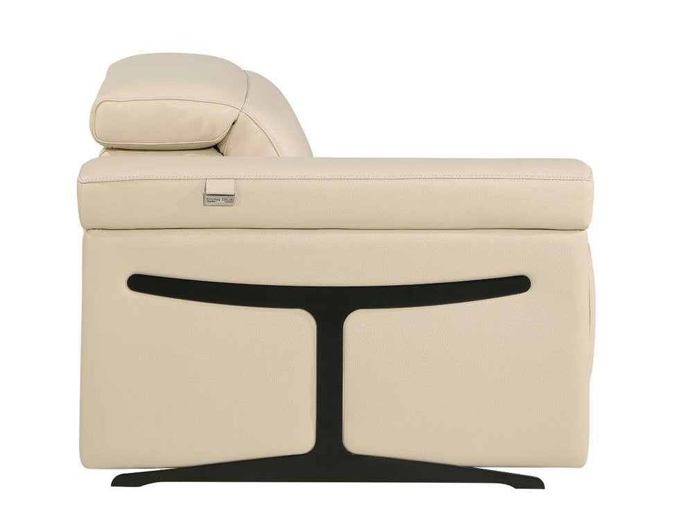Beige Italian Leather Modular L Shaped Five Piece Corner Sectional HomeRoots