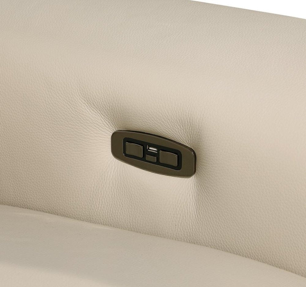 Beige Italian Leather Modular L Shaped Five Piece Corner Sectional HomeRoots