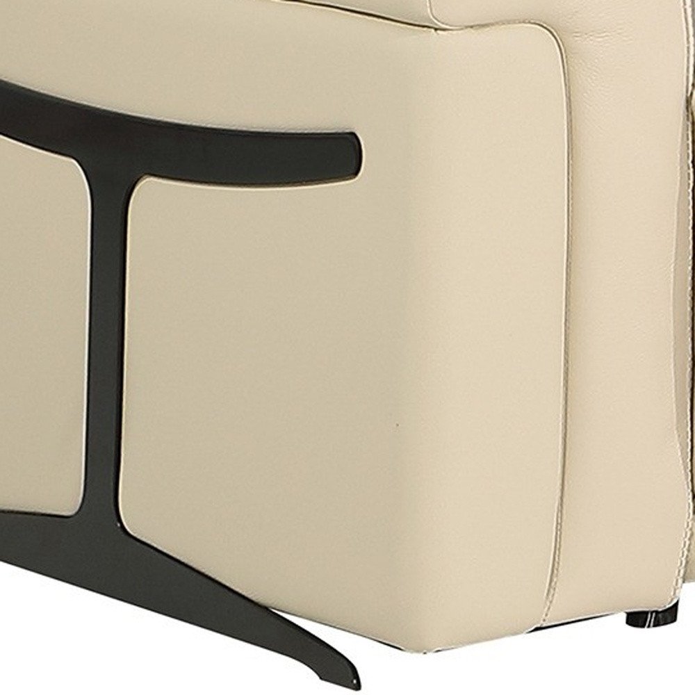 Beige Italian Leather Modular L Shaped Six Piece Corner Sectional With Console HomeRoots