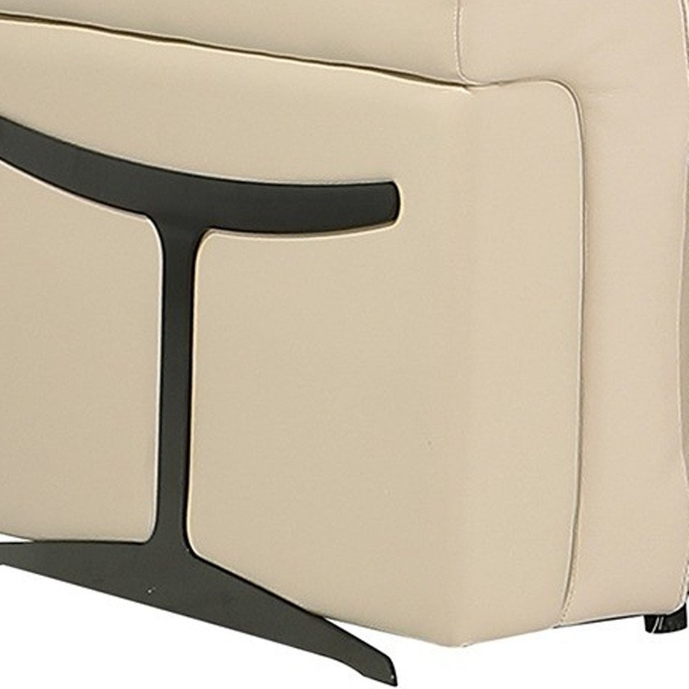 Beige Italian Leather Modular L Shaped Eight Piece Corner Sectional With Console HomeRoots