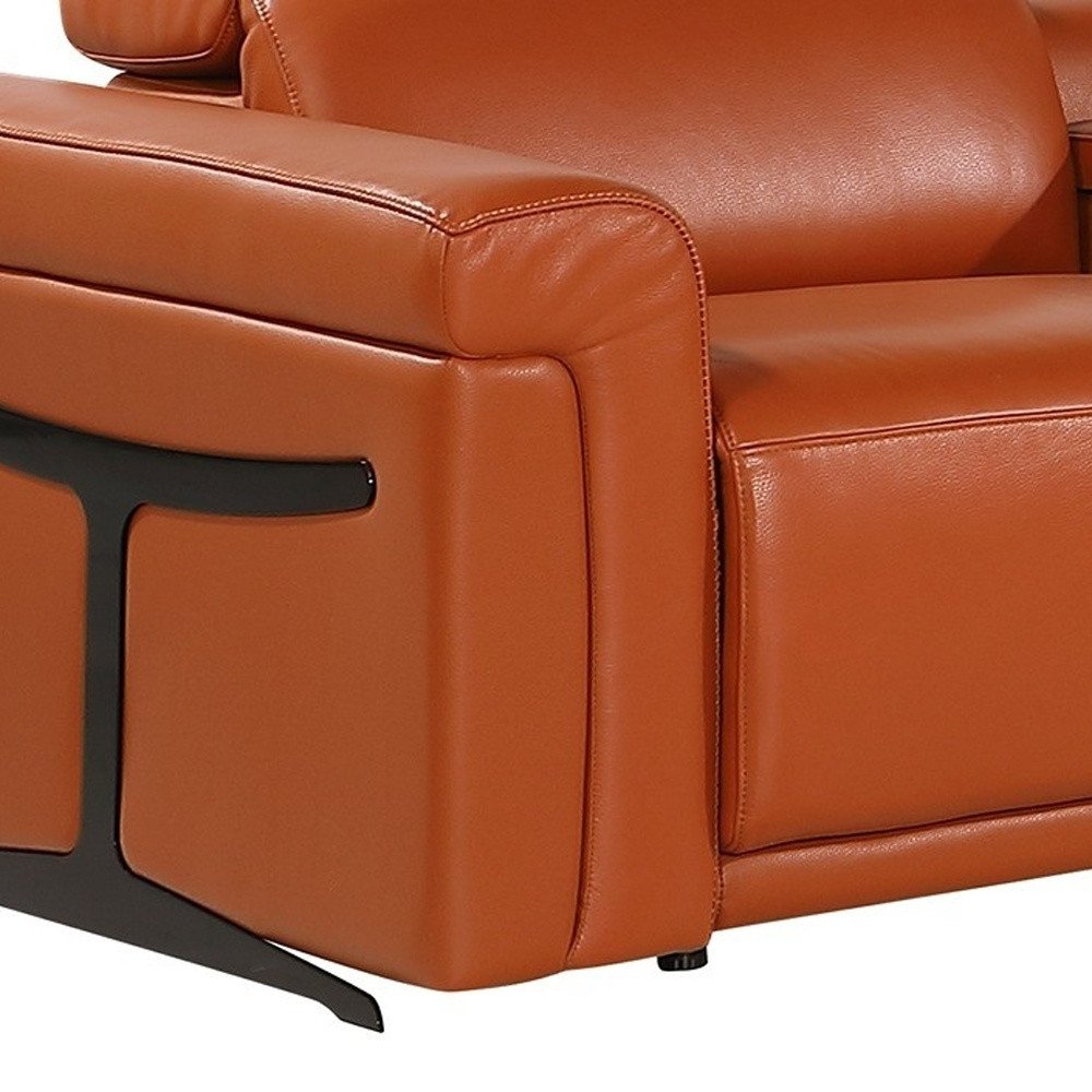 Camel Italian Leather Modular L Shaped Seven Piece Corner Sectional With Console HomeRoots