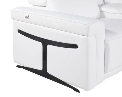 White Italian Leather Modular L Shaped Five Piece Corner Sectional HomeRoots