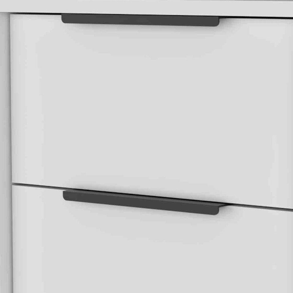 19" White Wood Two Drawer Nightstand — view 6