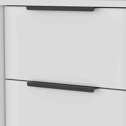 19" White Wood Two Drawer Nightstand HomeRoots