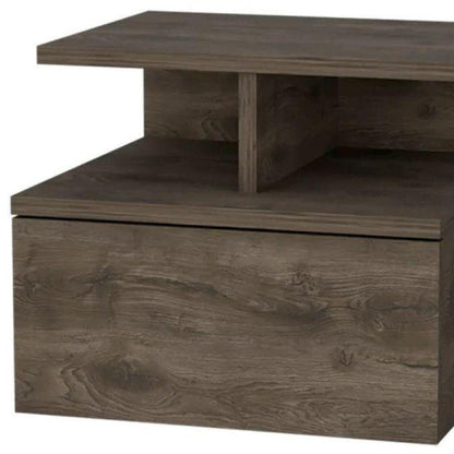 14" Brown Wood One Drawer Floating Nightstand HomeRoots