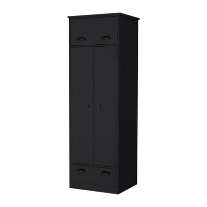 70" White Wood And Metal Three Door Single Drawer Combo Dresser